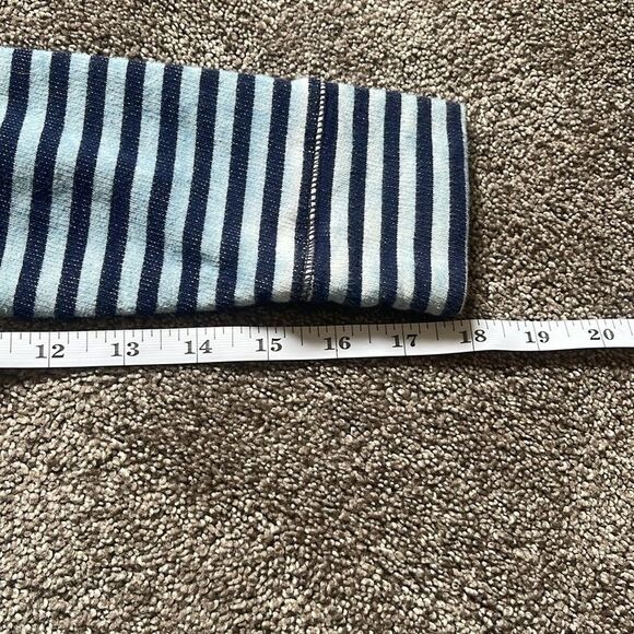 Lucky Brand Lucky Lotus Washed Blue Stripe Long Sleeve Top w/ front Zipper S- XS - Picture 8 of 10